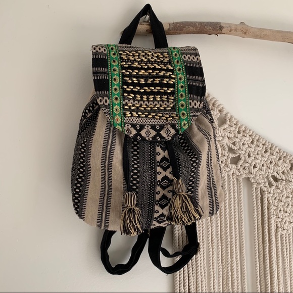 Bretboho Handbags - Bretboho Grey Stripe Molly Back Pack